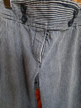 Pure cotton Ann Taylor for Loft navy and white pinstripe pants